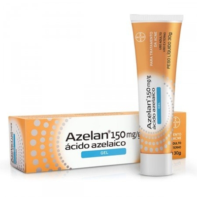 Azelan Gel 150mg/g, caixa com 1 bisnaga com 30g de gel de uso dermatologico