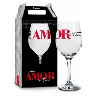 Taca Brasfoot Windsor Temas o meu amor e teu, 1 unidade com capacidade de 330mL