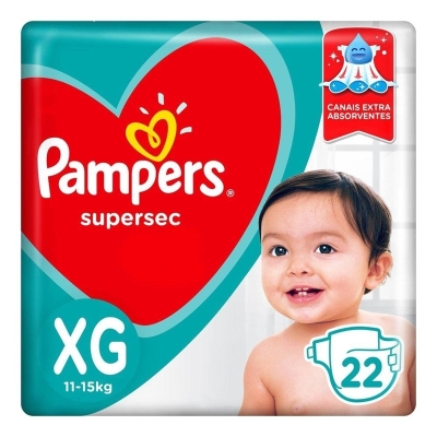 Fralda pampers supersec jumbo xg 22un