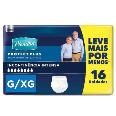 Roupa intima plenitud protect plus unissex tamanho g/xg 16 unidades