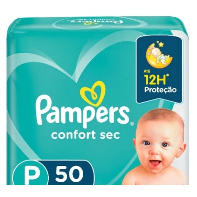 Fralda pampers confort sec tamanho p 50 unidades (mega) 