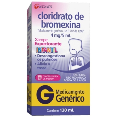 Cloridrato de Bromexina Xarope Infantil 4mg/5ml 120ml Globo