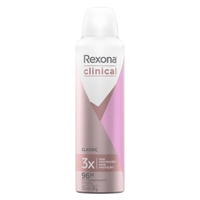 Desodorante Feminino Rexona Women Clinical Classic Aerossol 150mL