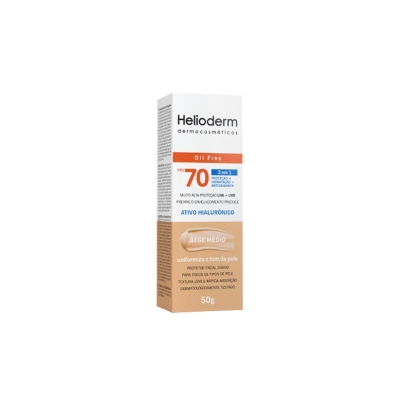 Helioderm facial fps70 bege medio 50g