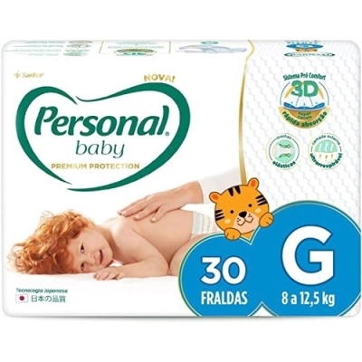 Fralda personal baby premium protection tamanho g 30 unidades (mega)