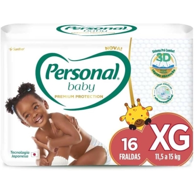 Fralda personal baby premium protection tamanho xg 16 unidades (jumbo)