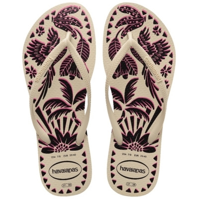 Chinelo Havaianas Slim Tucano Bege Palha 35/36