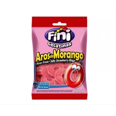 Bala Fini Aros De Morango 100G 