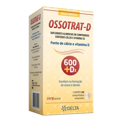 Ossotrat-D 600mg + 200ui, caixa com 60 comprimidos revestidos