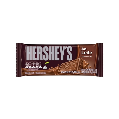 Barra de chocolate Hershey s ao leite, 1 unidade com 92g