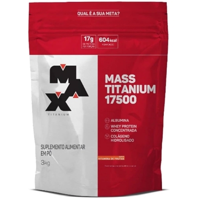 Mass titanium 17500 hipercalorico baunilha refil 3kg