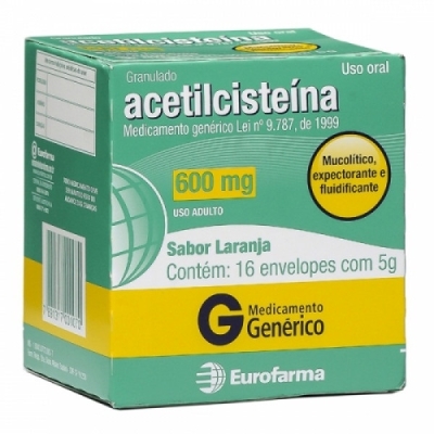 Acetilcisteina 600mg 16envelopes eurofarma 