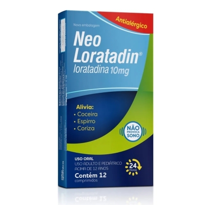 Neo Loratadin 10mg, caixa com 12 comprimidos