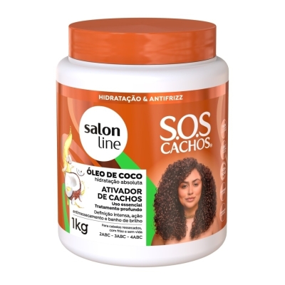 Ativador de Cachos Salon Line SOS Condicionador Óleo de Coco 1kg