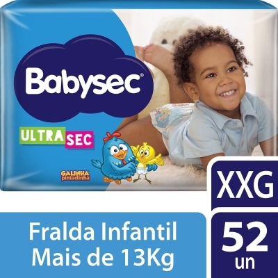 Fralda babysec ultrasec galinha pintadinha tamanho xxg52 unidades (hiper)