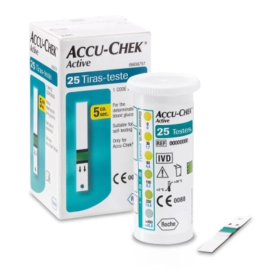 Tiras Medidoras de Glicose Accu-Chek Active 25 unidades