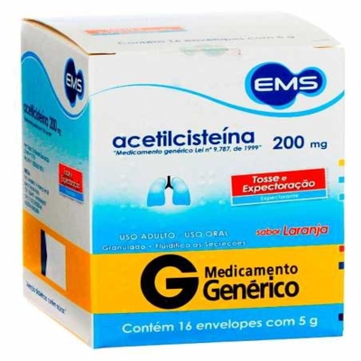 Acetilcisteina 200mg 16 envelopes ems