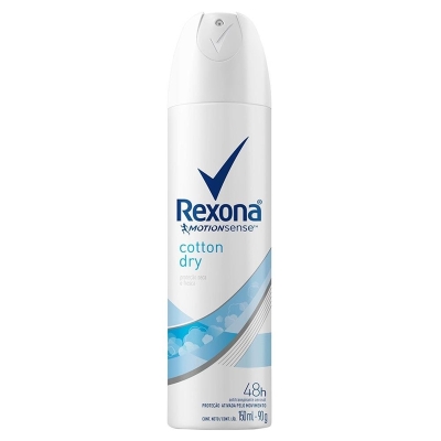 Desodorante antitranspirante Feminino Rexona Motionsense cotton dry, aerossol com 1 unidade com 150mL