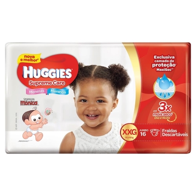 Fralda huggies supreme care tamanho xxg 16 unidades (jumbo)