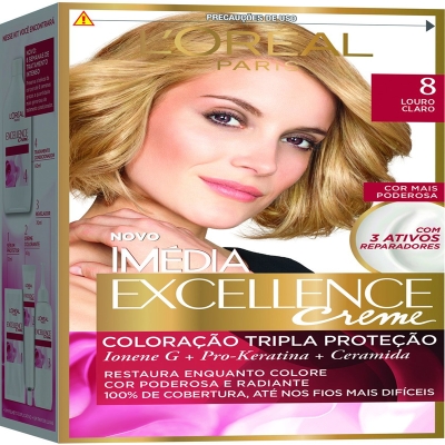 Tintura em creme imedia excellence louro claro 8