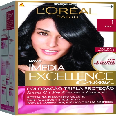 Tintura L oreal imedia excellence creme n 1 preto