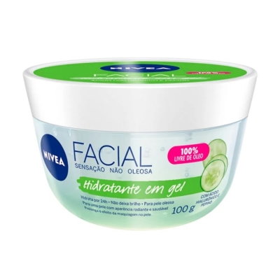 Creme hidratante facial em gel nivea pepino e acido hialuronico 100g