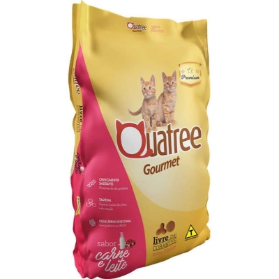 Racao quatree goumert gatos filhotes carne e leite 1kg