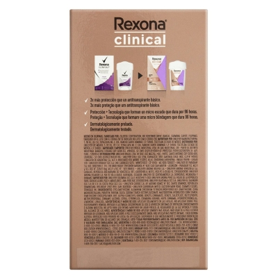 Desodorante antitranspirante em creme stick rexona clinical extra dry 58g