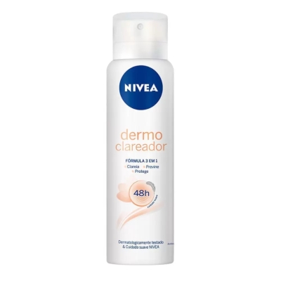 Desodorante nivea Dermo clareador Formula 3 em 1 - aerossol, 1 unidade com 150mL