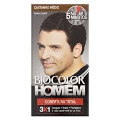 Tonalizante de cabelo biocolor homem castanho medio