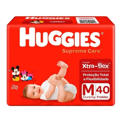 Fralda huggies supreme care tamanho m 40 unidades (mega)