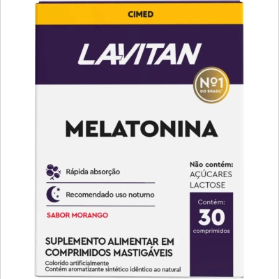 Lavitan melatonina 0,21mg 30cpr morango,