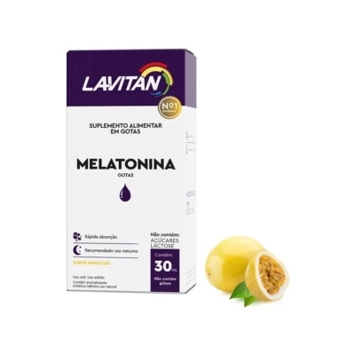 Lavitan Melatonina maracujá, líquido, frasco com 30mL