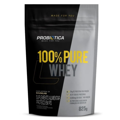 Whey Protein Probiotica 100% Pure baunilha, pote com 825g