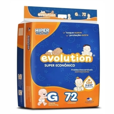 Fralda Dry Infantil Evolution Super Eco G 72 Unidades