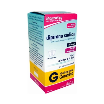 Dipirona 50mg/ml Solução Oral 100ml Biosintética