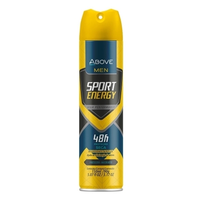 Desodorante antitranspirante above Men sport energy, aerossol com 150mL