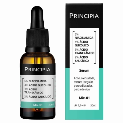 Serum principia mix-01- 5% niacinamida + 4% acido glicolico + 3% acido tranexamico + 2% acido salicilico 30ml