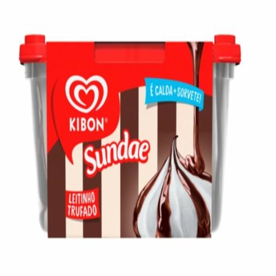 Sorvete Kibon Sundae leitinho trufado, pote com 1,4L