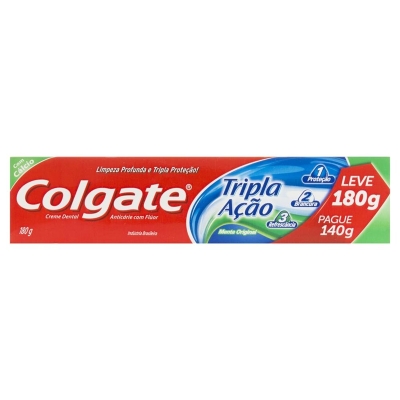 Creme dental colgate tripla acao menta 180g