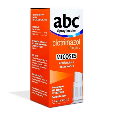 ABC 10mg/Ml, Caixa Com 1 Frasco Spray Com 30ml De Solução De Uso Dermatológico