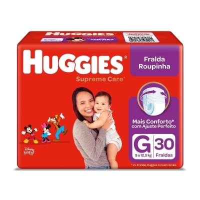 Fralda roupinha huggies supreme care tamanho g 30 unidades (mega)