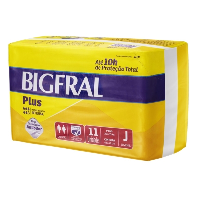 Fralda geriatrica bigfral derma plus juvenil 10 unidades