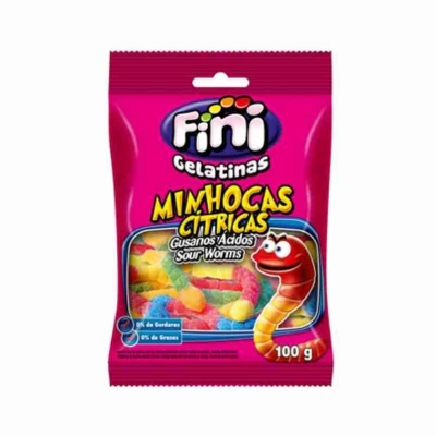 Bala Fini Minhocas Citricas 100G 