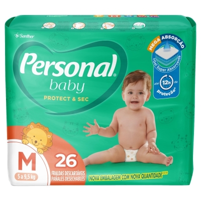 Fralda personal baby protect sec tamanho m 26 unidades (jumbo)