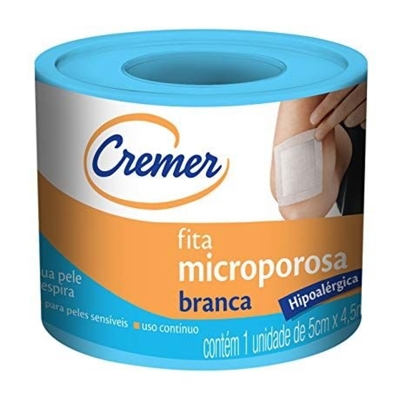 Fita Microporosa cremer branca com 5cm x 4,5m