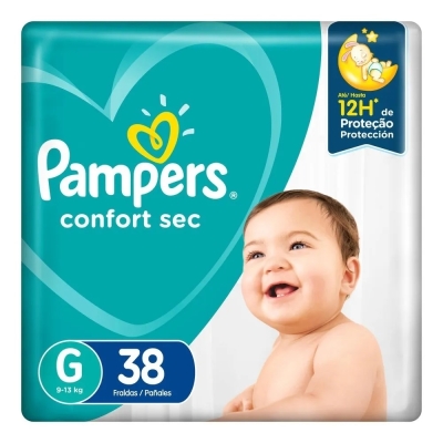 Fralda pampers confort sec tamanho g 38 unidades (mega)