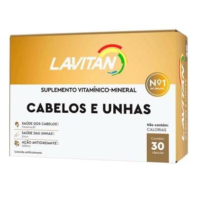 Lavitan cabelos e unhas 1 caixa com 30 capsulas