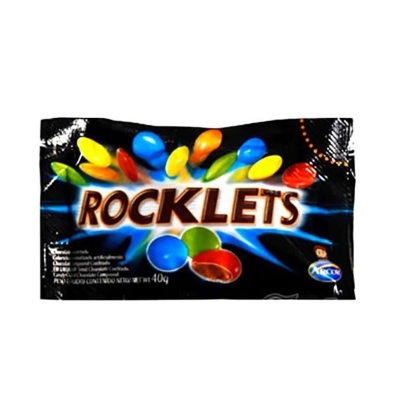 Bala confeito choc rocklets 40g