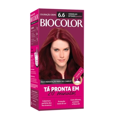 Tintura em creme biocolor mini kit vermelho intenso 6.6